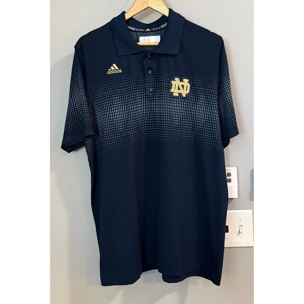 Adidas Notre‎ Dame Fighting Irish Navy Golf Polo Shirt Mens XL